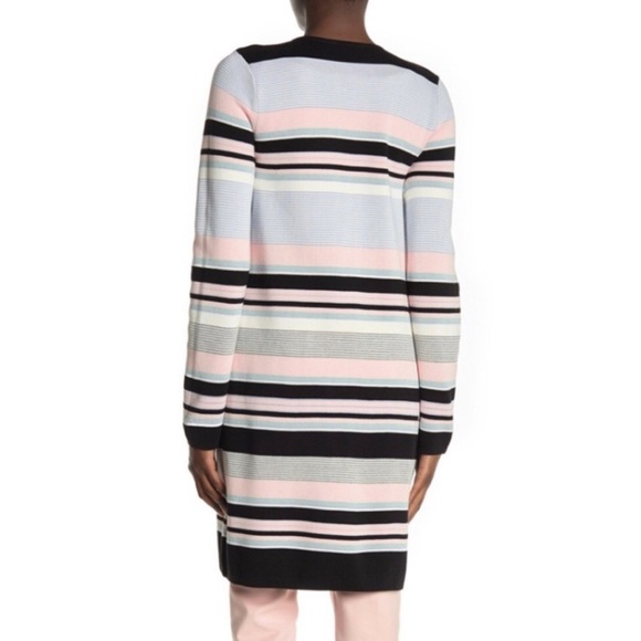 Calvin Klein Women's Colorblocked Multi Color Striped Cardigan Sweater Size M - Picture 2 of 7